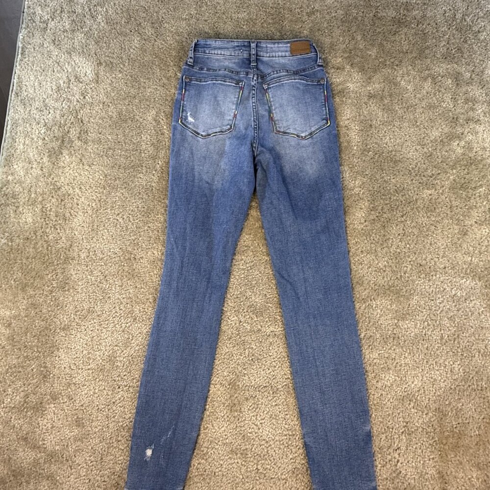 Judy Blue Skinny Fit Jeans Womens Size 0/24 High Rise Denim Blue Ankle F680 - Picture 8 of 16